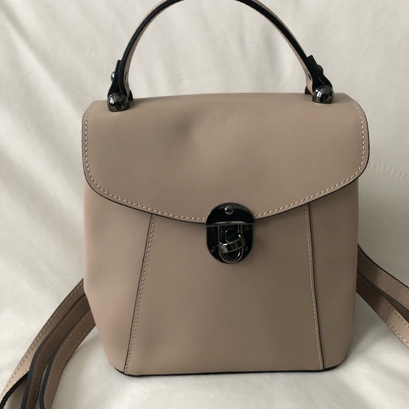 LUANA FERRACUTI Tan Leather Backpack Two Way Purse Italy NWOT - Picture 8 of 8